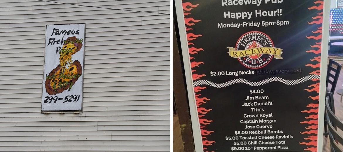 Raceway Pub Menu